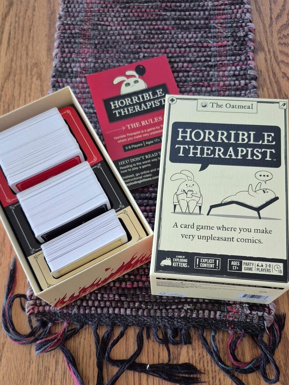 Horrible Therapist Card Game - Cream & Black